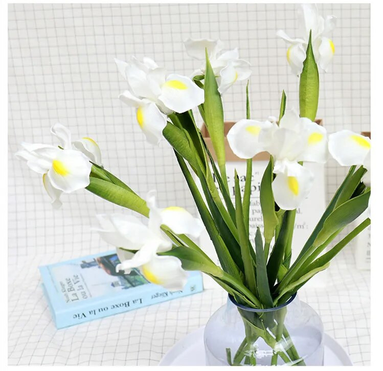 58cm PU Īrijas mākslīgie ziedi True Touch Alises īrisa zieds Mājas dekors Kāzu DIY dekors Viltus zieds