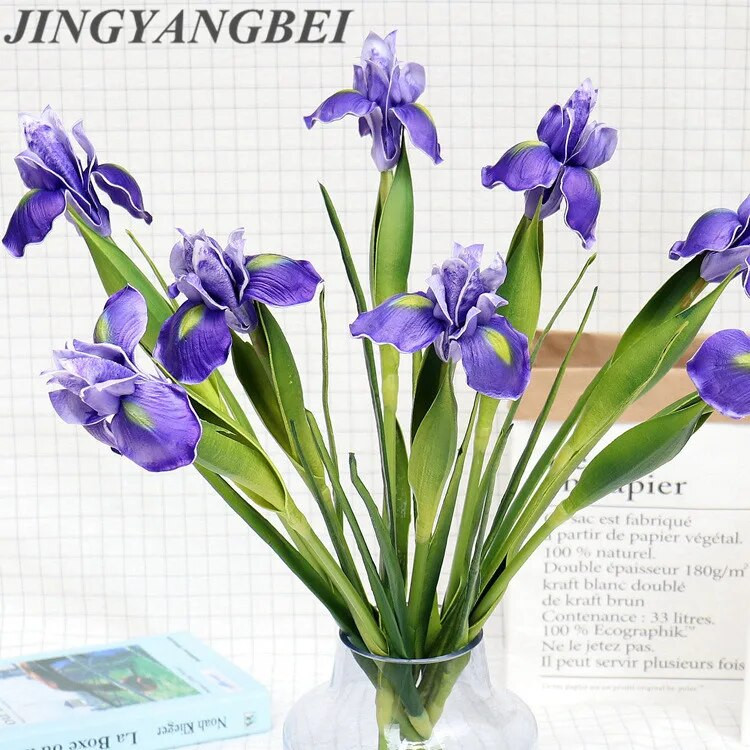 58cm PU Īrijas mākslīgie ziedi True Touch Alises īrisa zieds Mājas dekors Kāzu DIY dekors Viltus zieds