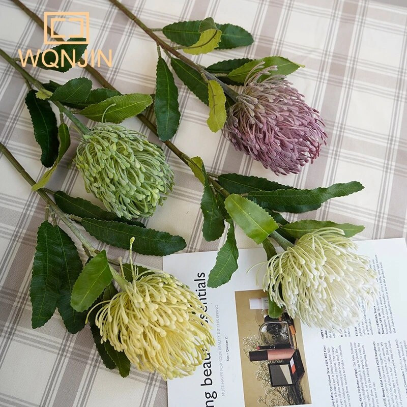 Simulirani veliki jastučić za igle Cvjetni svileni kralj Protea DIY cvjetni aranžman Kućna zabava Svadbeni stol Cvjetni ukras