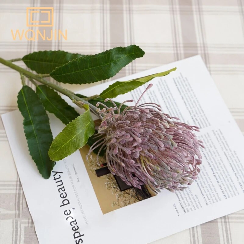 Simulirani veliki jastučić za igle Cvjetni svileni kralj Protea DIY cvjetni aranžman Kućna zabava Svadbeni stol Cvjetni ukras