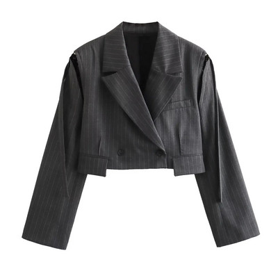 TRAF 2023. gada jaunākie sieviešu svītraino uzvalku komplekti, vintage biroja mēteļi, kabatas, taisni bikšu komplekti, rudens sieviešu uzvalki