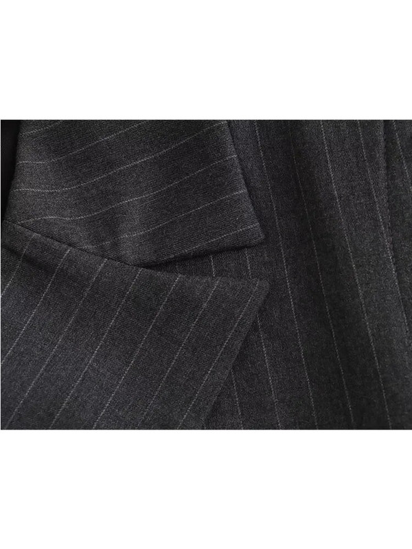 TRAF 2023. gada jaunākie sieviešu svītraino uzvalku komplekti, vintage biroja mēteļi, kabatas, taisni bikšu komplekti, rudens sieviešu uzvalki