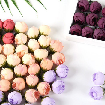 10 τμχ 3 εκ. Νέο τεχνητό λουλούδι Silk Rose Head for Wedding party Διακόσμηση σπιτιού DIY γιρλάντα λεύκωμα δώρου BoxCraft Fake Flower