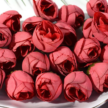 10 τμχ 3 εκ. Νέο τεχνητό λουλούδι Silk Rose Head for Wedding party Διακόσμηση σπιτιού DIY γιρλάντα λεύκωμα δώρου BoxCraft Fake Flower