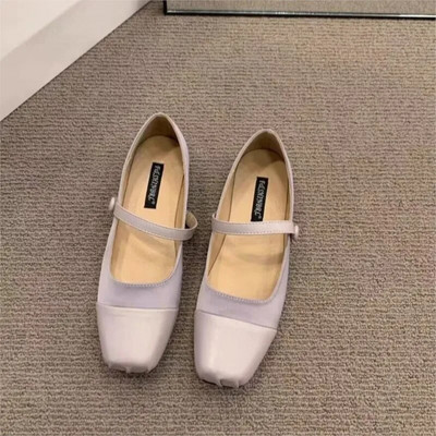 Ženske balerinke s četvrtastim prstima Patchwork Mary Janes Svilene cipele Jesen 2023. Vintage cipele za djevojčice Mekane balerinke Zapatos Mujer 1671N