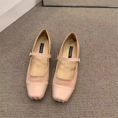 Ženske balerinke s četvrtastim prstima Patchwork Mary Janes Svilene cipele Jesen 2023. Vintage cipele za djevojčice Mekane balerinke Zapatos Mujer 1671N