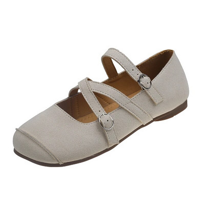 Nove ženske balerinke Ležerne cipele od umjetnog antilopa s križnim vezanjem Crne seksi cipele s četvrtastim prstima Dizajnerske cipele Zapatos Mujer 1621N