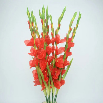 8 глави Iris gladiolus Long Branch Изкуствени копринени цветя за украса на дома Десктоп парти Сватбена зала Фалшиви цветя