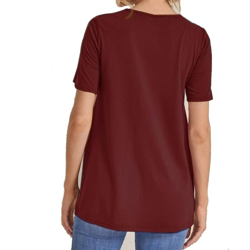 Anyai póló Nyáron Új, egyszínű, kerek nyakú, rövid ujjú, szoptatós havi öltöny terhes nők alkalmi etetőruhák