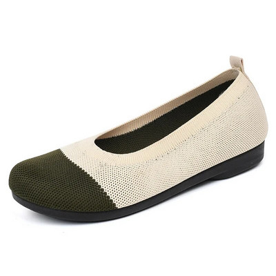 Sieviešu laivu apavi 2023. gada jauktās krāsās, sieviešu apavi ar sietu, sekli plakanie, elpojoši, plakanie apavi, uzvelkami, apaļi purngals