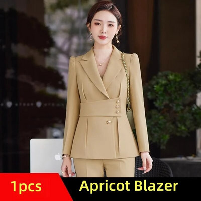 Elegantni ženski kompleti hlača Zeleno plava marelica Ženski blejzer jakna i hlače Uredska ženska poslovna radna odjeća Formalni set od 2 komada