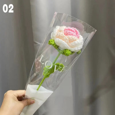 1 vnt. Megztų gėlių puokštė Netikros saulėgrąžos saulėgrąžos tulpės Dirbtinės gėlės vestuvių dekoravimas Rankomis austi mezginiai gėlės namų dekoras