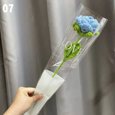 1 vnt. Megztų gėlių puokštė Netikros saulėgrąžos saulėgrąžos tulpės Dirbtinės gėlės vestuvių dekoravimas Rankomis austi mezginiai gėlės namų dekoras