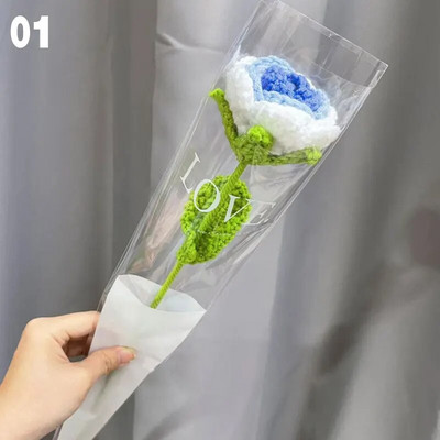 1 vnt. Megztų gėlių puokštė Netikros saulėgrąžos saulėgrąžos tulpės Dirbtinės gėlės vestuvių dekoravimas Rankomis austi mezginiai gėlės namų dekoras