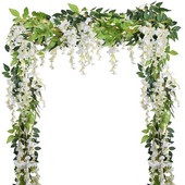 6,6Ft/db Művirág Selyem Wisteria Garland Mesterséges Wisteria Szőlő Rattan Selyem Lógó Virág Otthoni Kertbe Kültéri