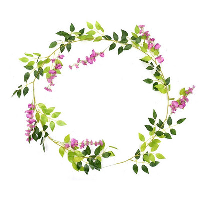6,6Ft/db Művirág Selyem Wisteria Garland Mesterséges Wisteria Szőlő Rattan Selyem Lógó Virág Otthoni Kertbe Kültéri