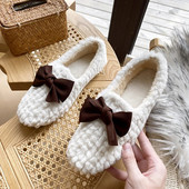 Loafers Tauriņmezgls Kvadrātveida purngals Modes Slip uz Sieviešu apavi Ikdienas apavi Sievietēm 2022 Baltas Kažokādas Dzīvokļi Laivu Kurpes Sieviešu Zapatos