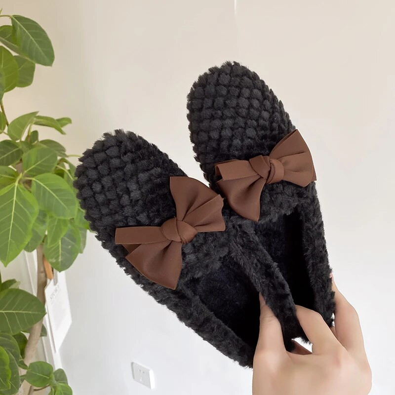 Loafers Tauriņmezgls Kvadrātveida purngals Modes Slip uz Sieviešu apavi Ikdienas apavi Sievietēm 2022 Baltas Kažokādas Dzīvokļi Laivu Kurpes Sieviešu Zapatos