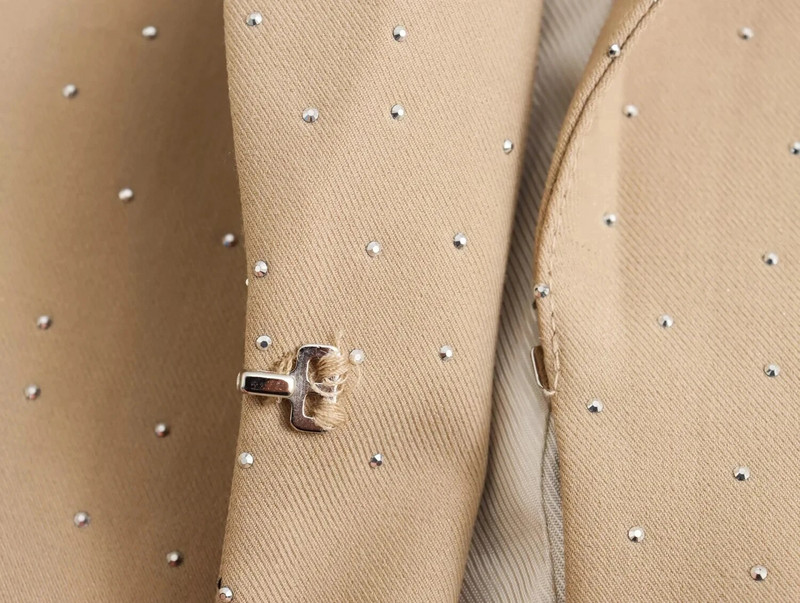 TRAF Ženske hlače do gležnja sa kamenčićima + odrezani uski sako Ženska modna odijela srednjeg kroja, kompleti hlača s bočnim otvorima i porubom od 2 komada