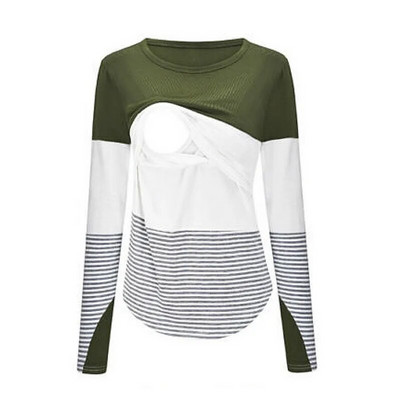 Sieviešu Grūtnieču Apģērbs Grūtniecība Zīdīšanas T-krekls 2021 Rudens ar garām piedurknēm Ikdienišķa brīva barošana T-krekli Grūtnieču krekli