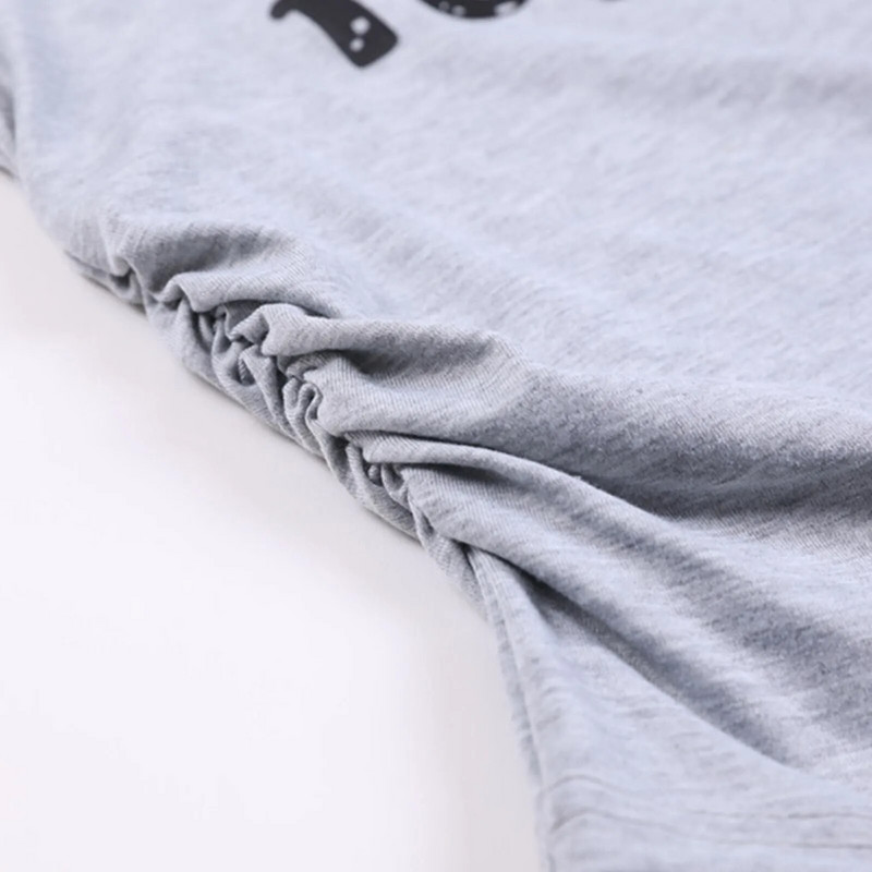 Ležerna majica za trudnice Ljeto kratkih rukava Siva majica s printom slova Trudnička odjeća Gornji dijelovi za trudnice Pulover