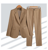 2023. Novi elegantni ženski kompleti hlača Kaki kavanozeleni uski sako + hlače Kompleti od 2 komada Formalna radna odjeća za uredske dame
