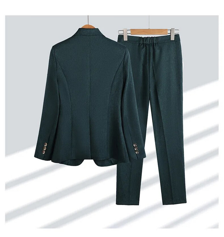 2023. Novi elegantni ženski kompleti hlača Kaki kavanozeleni uski sako + hlače Kompleti od 2 komada Formalna radna odjeća za uredske dame