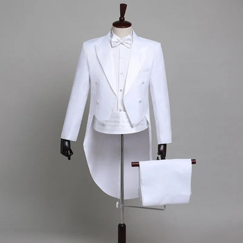 Ανδρικό φράκο επίσημο κοστούμι σμόκιν φόρεμα χελιδόνι ουρά παλτό ανδρικό γαμήλιο τζάκετ κοστούμια Blazers party Wedding Dance Magic Performance