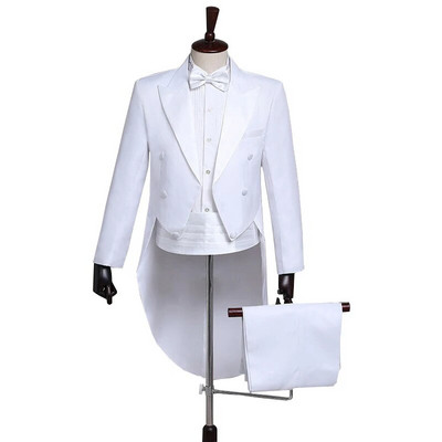 Férfi frakk formális szmoking öltöny fecskefarkú férfi esküvői kabát blézerek parti esküvői tánc varázslatos előadás