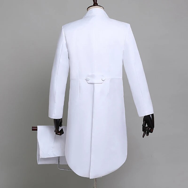 Férfi frakk formális szmoking öltöny fecskefarkú férfi esküvői kabát blézerek parti esküvői tánc varázslatos előadás