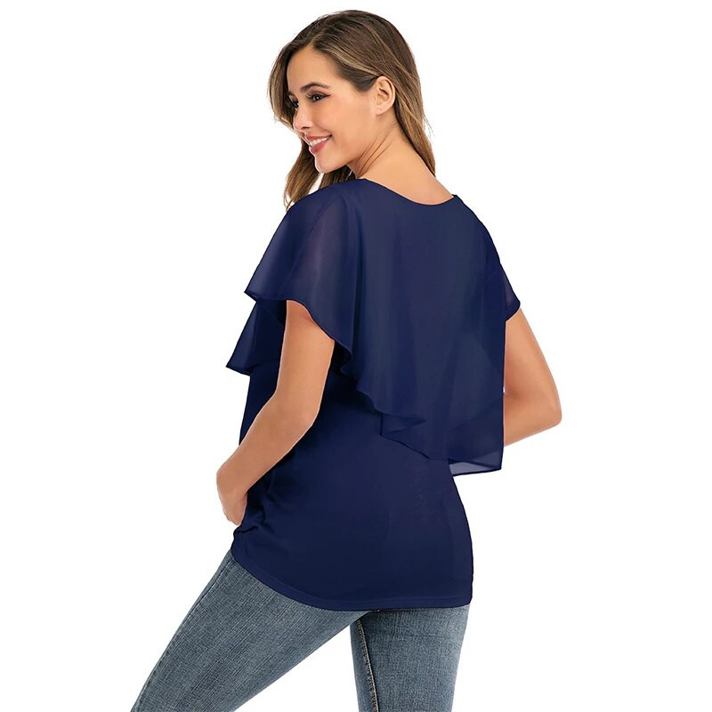 Rasedate T-särk 2022 Uus suvine šifoonist õmmeldud imetamissärk Moodne kerge topp rasedatele rõivastele 6087
