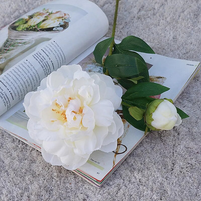 Simulacija 2 bogata cvijeta božura Dom Dnevni boravak Stol za blagovanje Vjenčanje Dekoracija hotela Umjetno cvijeće Rekviziti Lažni cvijet