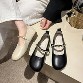 Nove ženske cipele za proljeće i jesen 2023. Korejski stil Dizajn metalnog lanca Profesionalne radne ženske ležerne ravne cipele za čamac