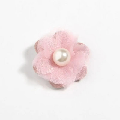 10 ΤΕΜ 4,2 εκ. 1,6" Μίνι λουλούδια με δαντέλα από ύφασμα σιφόν με μαργαριταρένια μπουτίκ νυφικό DIY Λουλούδια Ρούχα με πέπλο μαλλιών νύφης