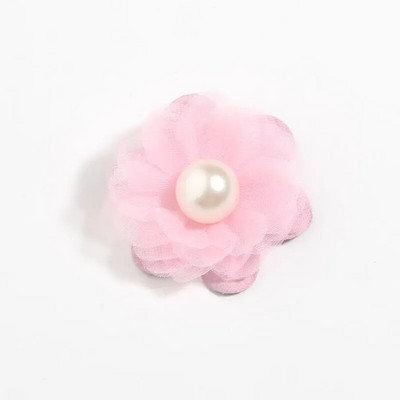 10 ΤΕΜ 4,2 εκ. 1,6" Μίνι λουλούδια με δαντέλα από ύφασμα σιφόν με μαργαριταρένια μπουτίκ νυφικό DIY Λουλούδια Ρούχα με πέπλο μαλλιών νύφης