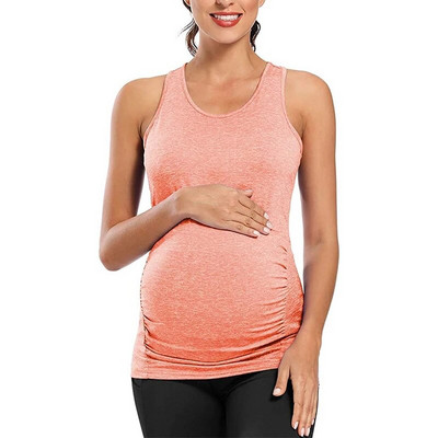 Nove majice bez rukava za trudnice 2022. Ženske trudničke majice bez rukava s bočnim naborima, ležerna odjeća za trudnice, majice, majice, donje rublje za spavanje