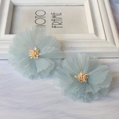 Okrugli 7,5 CM 10 KOM 3D cvijet ruže od šifona DIY šivanje tkanine za vjenčanicu Ukosnica ukras za glavu