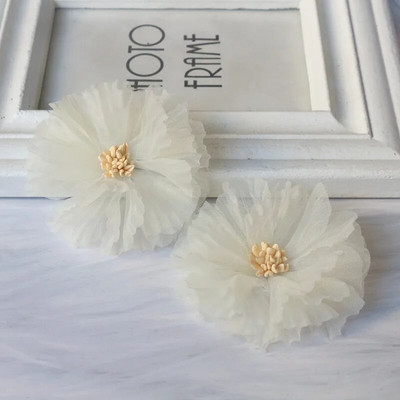 Okrugli 7,5 CM 10 KOM 3D cvijet ruže od šifona DIY šivanje tkanine za vjenčanicu Ukosnica ukras za glavu