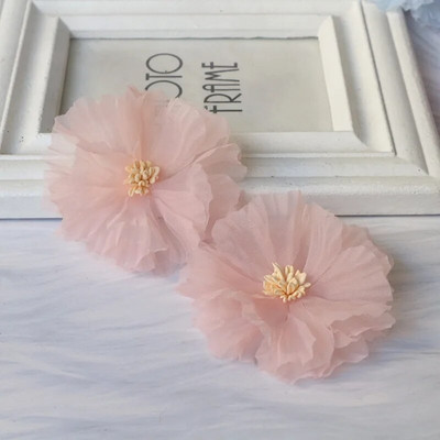 Okrugli 7,5 CM 10 KOM 3D cvijet ruže od šifona DIY šivanje tkanine za vjenčanicu Ukosnica ukras za glavu