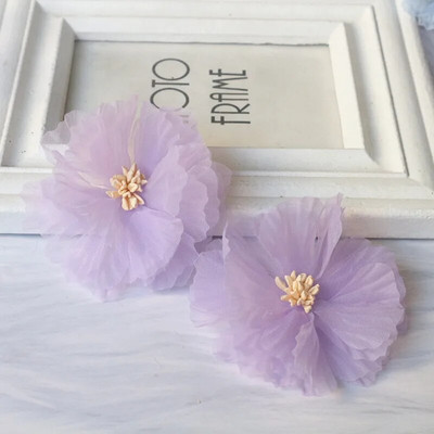 Okrugli 7,5 CM 10 KOM 3D cvijet ruže od šifona DIY šivanje tkanine za vjenčanicu Ukosnica ukras za glavu