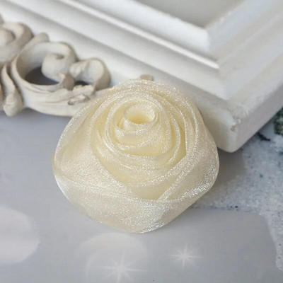 5 KOM 4,5 CM Ručno rađena organza šifonska tkanina DIY Pokrivala za glavu s cvijetom ruže Šešir Haljina Odjeća Ukrasi Dodaci za kosu