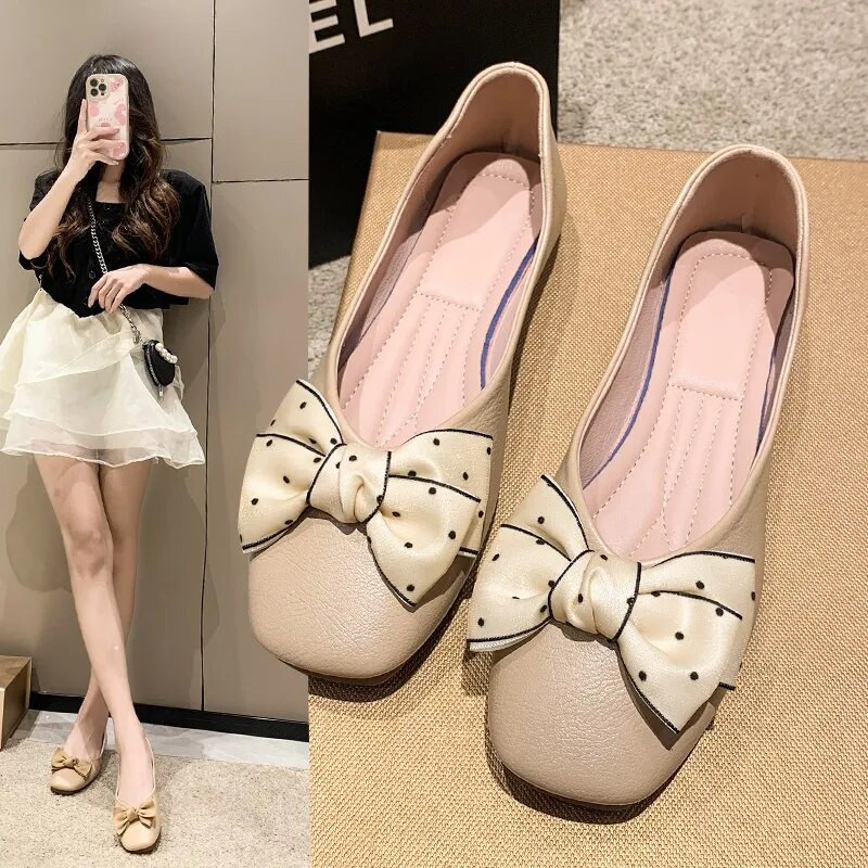 Ženske cipele s vrućim rasprodajama 2023. Ženske ravne cipele s plitkim ustima Modne dnevne ravne cipele s leptir-čvorovima Ženske nove ravne niske pete s četvrtastim prstima