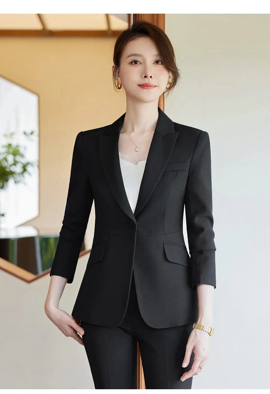 Elegantna ženska odijela Jesen 2023. Crveni crni blejzer Hlače Suknje Komplet od 3 komada Svečana radna odjeća za uredske dame Poslovni setovi