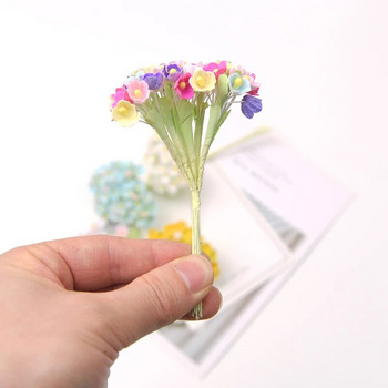 8 τεμ/1 μάτσο Μίνι χάρτινο τριαντάφυλλο ψεύτικο μπουκέτο λουλούδι Στολισμός γάμου Τεχνητό λουλούδι DIY Scrapbooking