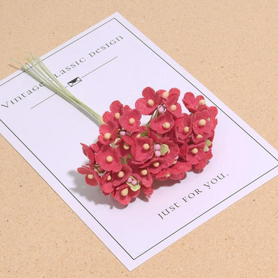 8kom/1 hrpa Mini papirnata ruža Lažni buket cvijeća Vjenčana dekoracija Umjetno cvijeće DIY Scrapbooking