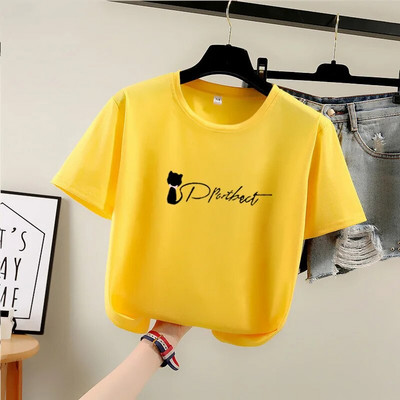 2023. gada vasaras jauns sieviešu T-krekls ar īsām piedurknēm Instagram korejiešu stila studentu gadījuma sieviešu bāzes krekla versija