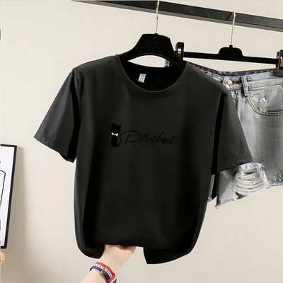 2023. gada vasaras jauns sieviešu T-krekls ar īsām piedurknēm Instagram korejiešu stila studentu gadījuma sieviešu bāzes krekla versija