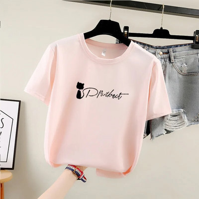 2023. gada vasaras jauns sieviešu T-krekls ar īsām piedurknēm Instagram korejiešu stila studentu gadījuma sieviešu bāzes krekla versija