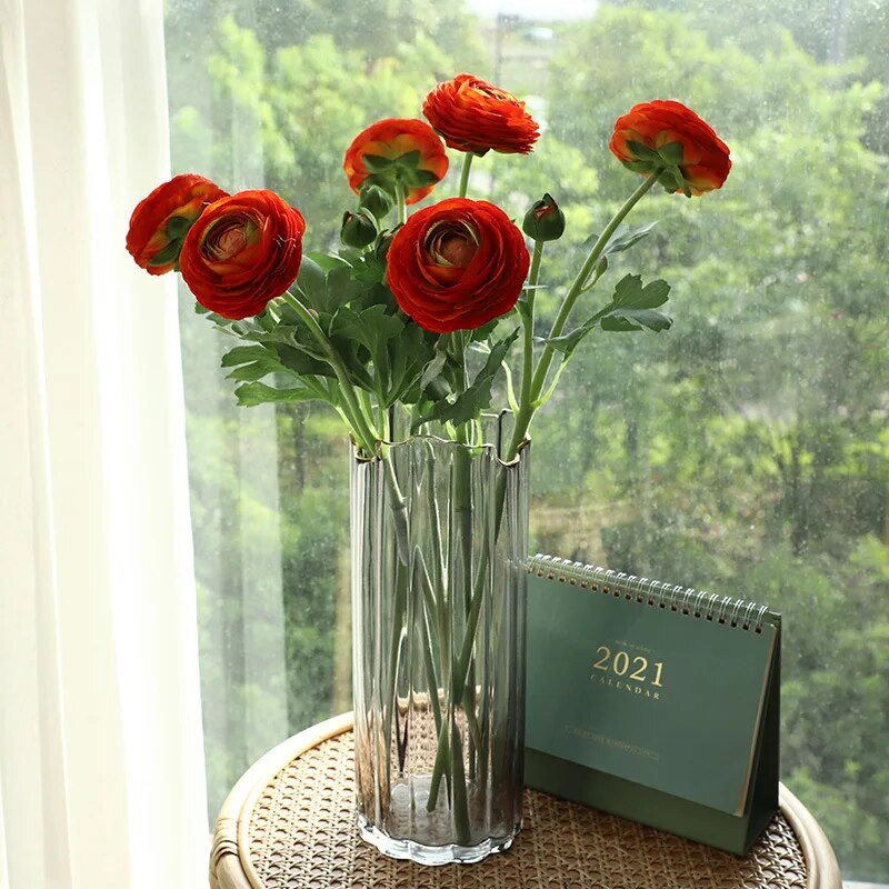 Umjetne stabljike ranunkulusa, lažna ruža, božur, vjenčani ukras, simulacija kućanstva, umjetno cvijeće