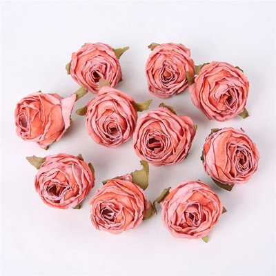 5PCS Ruža sa spaljenim rubom Umjetno cvijeće Glava Lažna cvjetna glava Vjenčani zidni ukrasi Kućni dekor Dodaci za božićne zabave